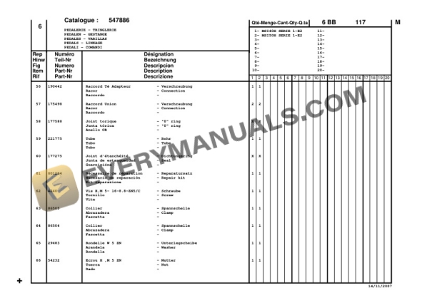Manitou MSI 50H Series 1-E2 Parts Manual 547886P-2