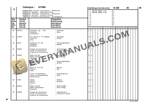 Manitou MSI 50H Series 1-E2 Parts Manual 547886P-3