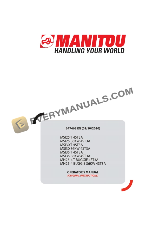 manitou msi25 t 4st3a to mh25 4 buggie 36kw 4st3a operator manual 647468en 1