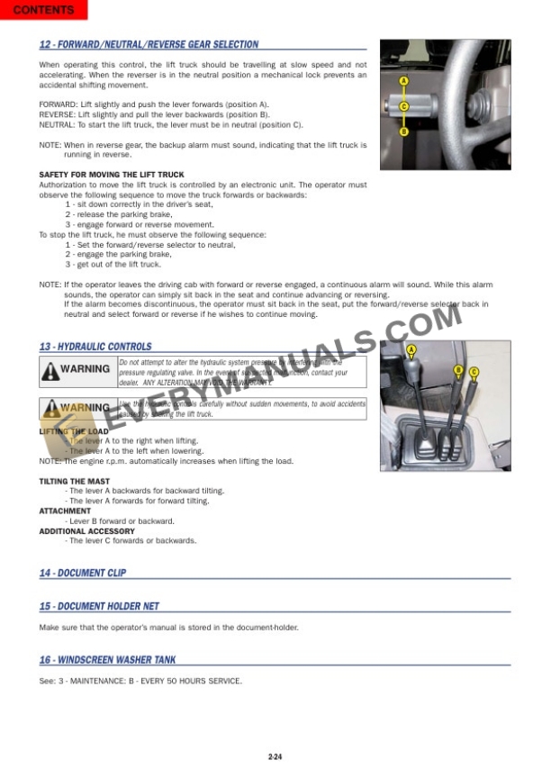 Manitou MSI30 D Turbo Series 2-E3, MH25-4 Turbo Series 2-E3 Operator Manual 647000AS 6 Manitou MSI30 D Turbo Series 2-E3, MH25-4 Turbo Series 2-E3 Operator Manual 647000AS-4