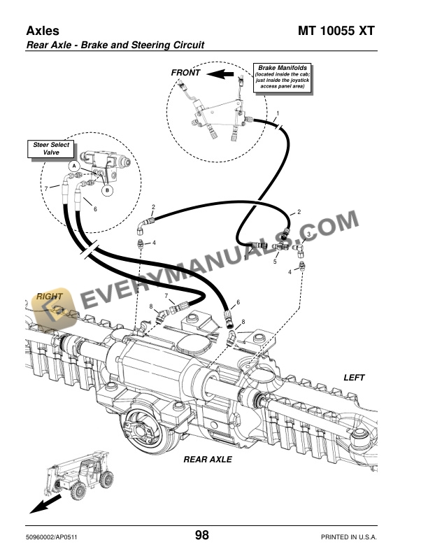Manitou MT 10055 XT Telescopic Handler Parts Manual 50960002A-3