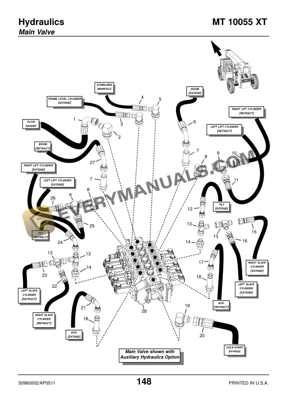 Manitou MT 10055 XT Telescopic Handler Parts Manual 50960002A-4