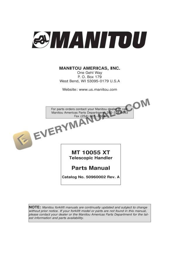 manitou mt 10055xt parts manual 50690002a 1