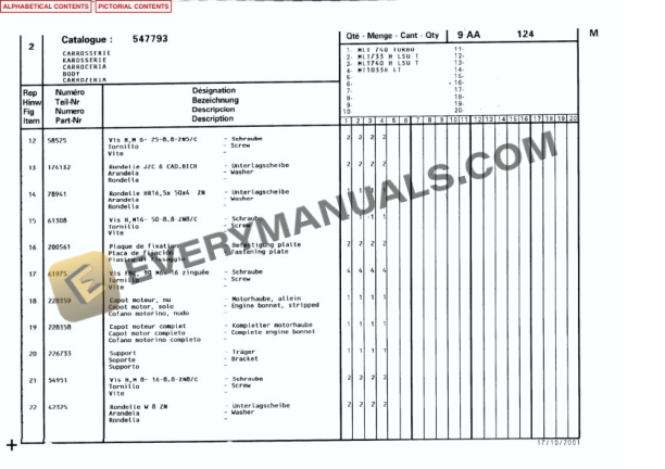 Manitou MT 1033 HL Turbo Series 1 Parts Manual 547793P-3
