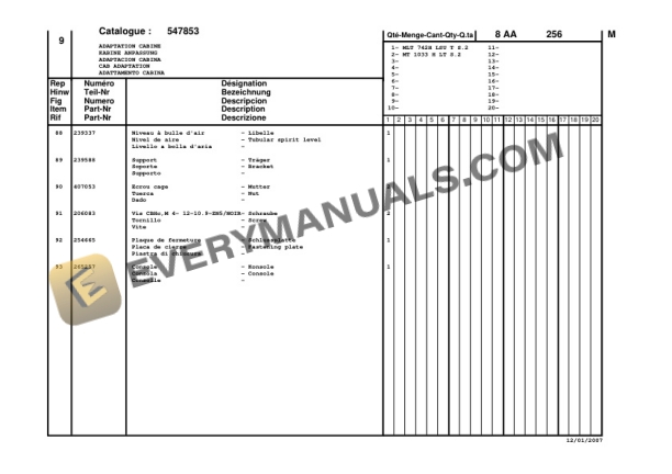 Manitou MT 1033 HL Turbo Series 2-E2 Parts Manual 547853P-2