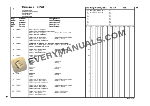 Manitou MT 1033 HL Turbo Series 2-E2 Parts Manual 547853P-4