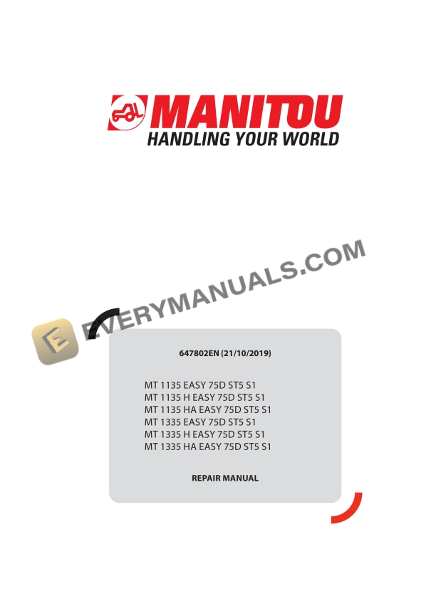 manitou mt 1135 easy 75d st5 s1 to mt 1335 ha easy 75d st5 s1 repair manual 647802en 1