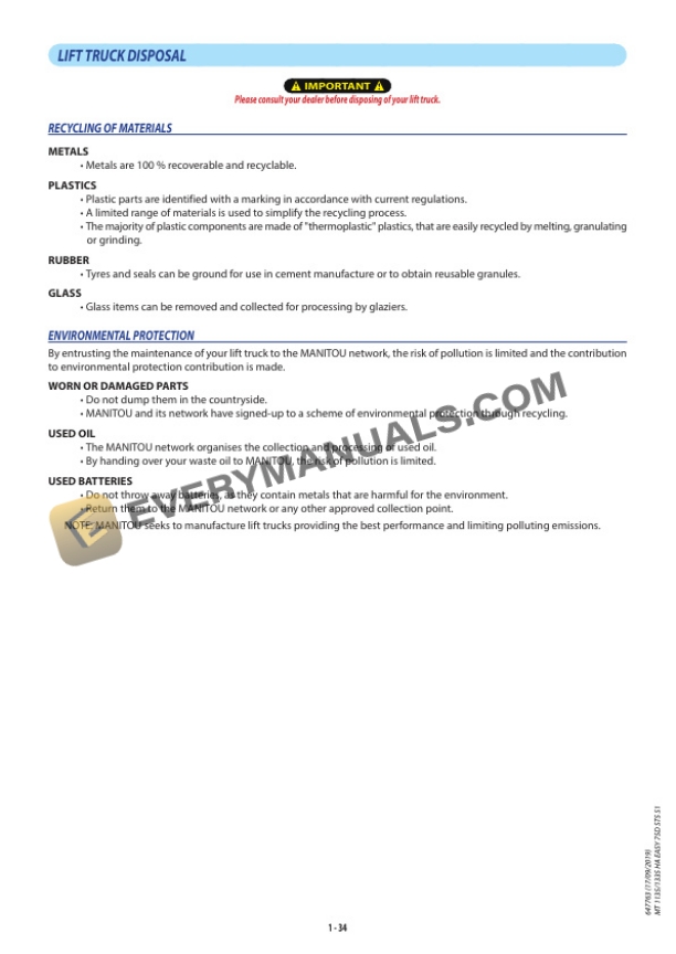 Manitou MT 1135 HA EASY 75D ST5 S1, MT 1335 HA EASY 75D ST5 S1 Operator Manual 647763EN 4 Manitou MT 1135 HA EASY 75D ST5 S1, MT 1335 HA EASY 75D ST5 S1 Operator Manual 647763EN - Image 2
