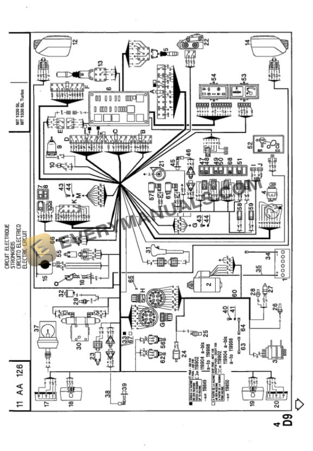 Manitou MT 1330 SL S1 Turbo to MT 1637 SL S1 Turbo Mono-Ultra ORH Parts Manual 547049C-4