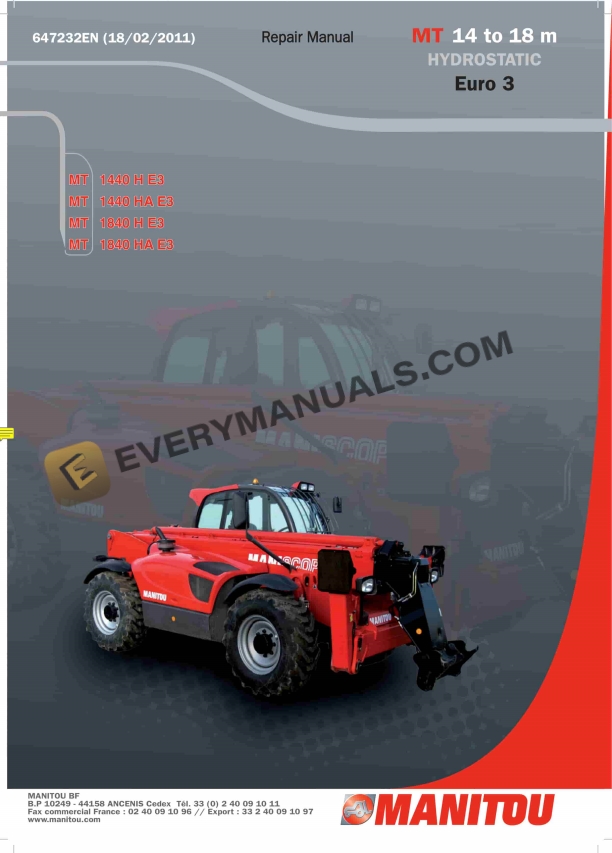 manitou mt 14 to 18 m hydrostatic euro 3 repair manual 647232en 1