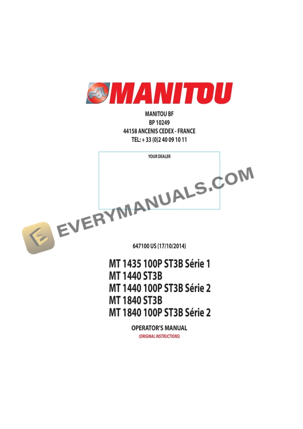 manitou mt 1435 100p st3b s1 mt 1440 st3b mt 1440 100p st3b s2 mt 1840 st3b mt 1840 100p st3b s2 operator manual 647100 us 1
