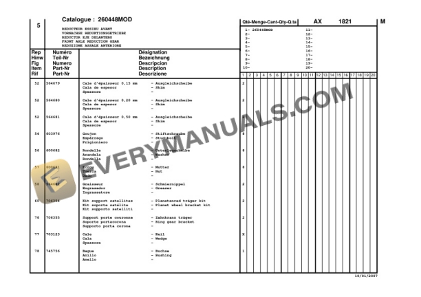 Manitou MT 1436 R PRIVILEGE to MT 1840 R PRIVILEGE Parts Manual CD547965-3