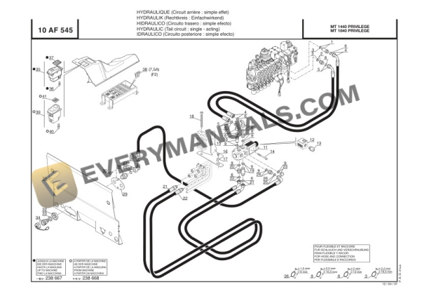 Manitou MT 1436 R PRIVILEGE to MT 1840 R PRIVILEGE Parts Manual CD547965-4