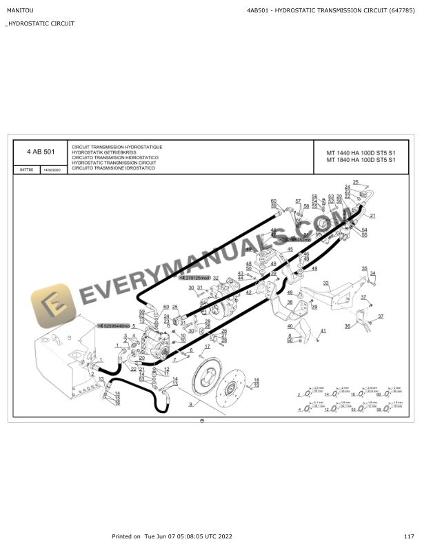 Manitou MT 1440 HA 100D ST5 S1, MT 1840 HA 100D ST5 S1 Parts Manual 647785 4 Manitou MT 1440 HA 100D ST5 S1, MT 1840 HA 100D ST5 S1 Parts Manual 647785 - Image 2