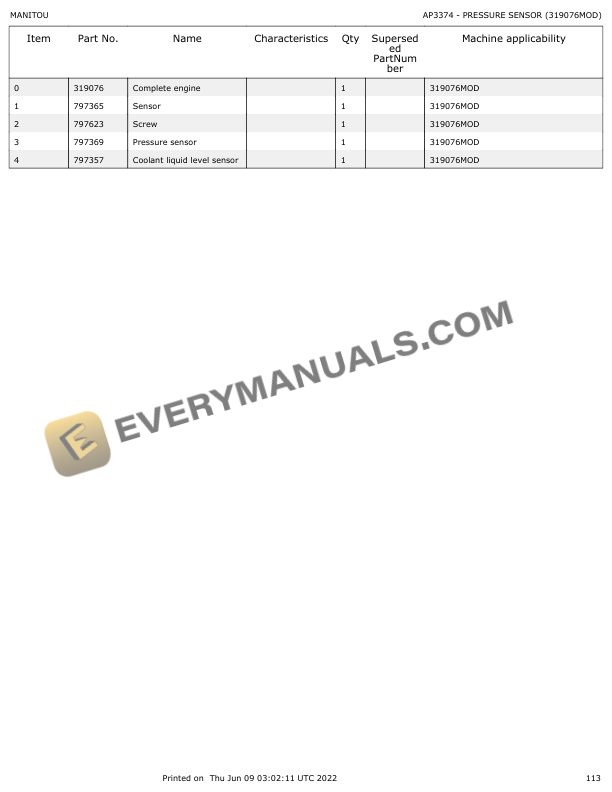 Manitou MT 1440 ST3B, MT 1840 ST3B Parts Manual 647100 4 Manitou MT 1440 ST3B, MT 1840 ST3B Parts Manual 647100 - Image 2