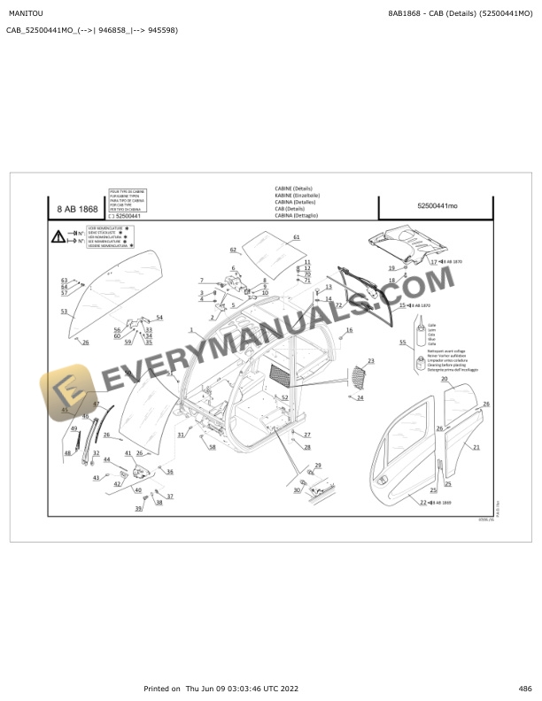 Manitou MT 1440 ST3B, MT 1840 ST3B Parts Manual 647100 7 Manitou MT 1440 ST3B, MT 1840 ST3B Parts Manual 647100 - Image 5