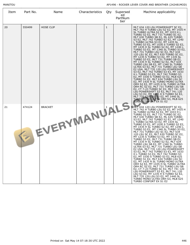 Manitou MT 1745 H SLT MU USA S2 Parts Manual 547869 7 Manitou MT 1745 H SLT MU USA S2 Parts Manual 547869 - Image 5
