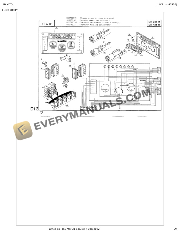 Manitou MT 225 H, MT 425 H Parts Manual 647826 4 Manitou MT 225 H, MT 425 H Parts Manual 647826 - Image 2