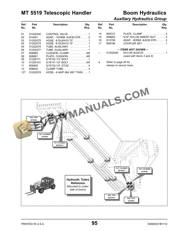 Manitou MT 5519 Telescopic Handler Parts Manual 50960027B-4