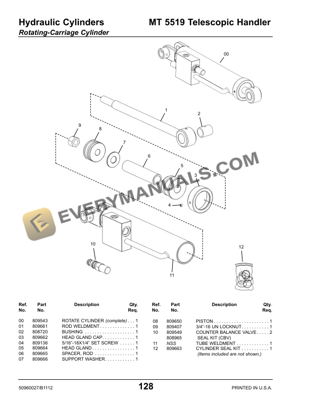 Manitou MT 5519 Telescopic Handler Parts Manual 50960027B-5