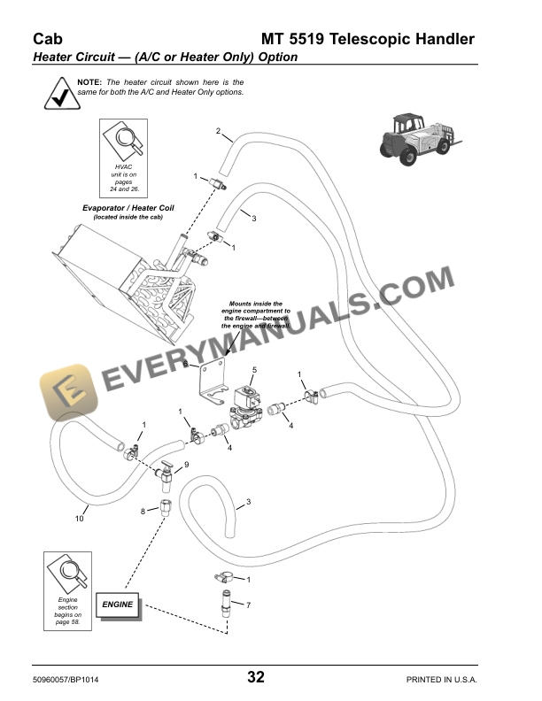 Manitou MT 5519 Telescopic Handler Parts Manual 50960057B-2