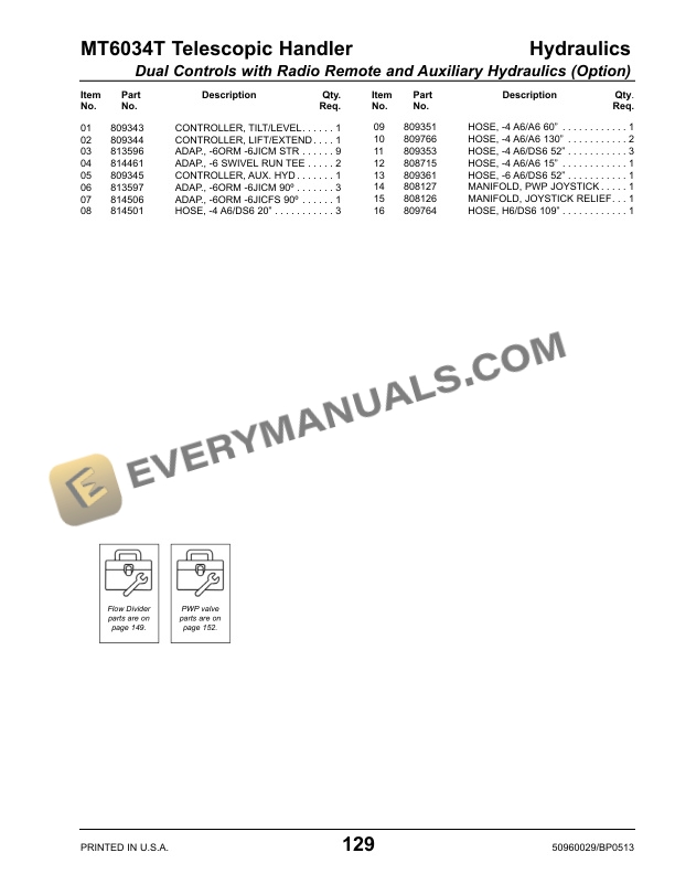 Manitou MT 6034 T Parts Manual 50960029B-4