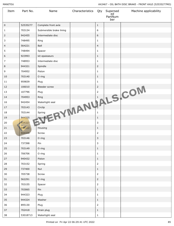 Manitou MT 625 H Comfort ST3B Parts Manual 647458 4 Manitou MT 625 H Comfort ST3B Parts Manual 647458 - Image 2