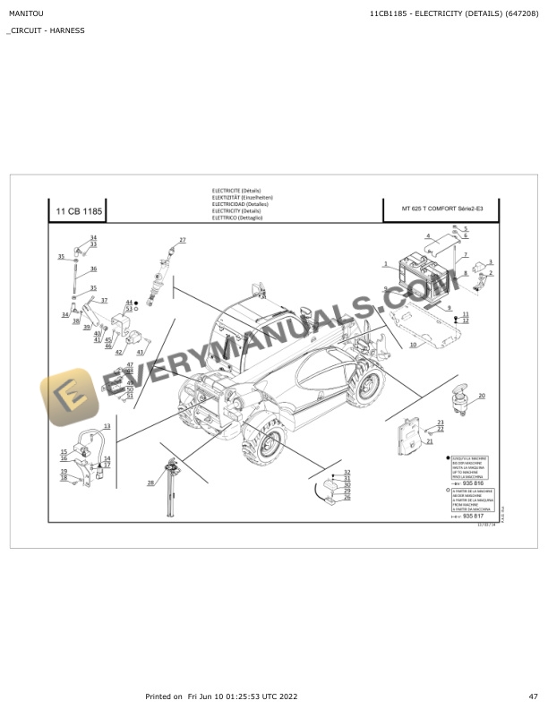 Manitou MT 625 T Comfort S.2-E3 Parts Manual 647208 4 Manitou MT 625 T Comfort S.2-E3 Parts Manual 647208 - Image 2