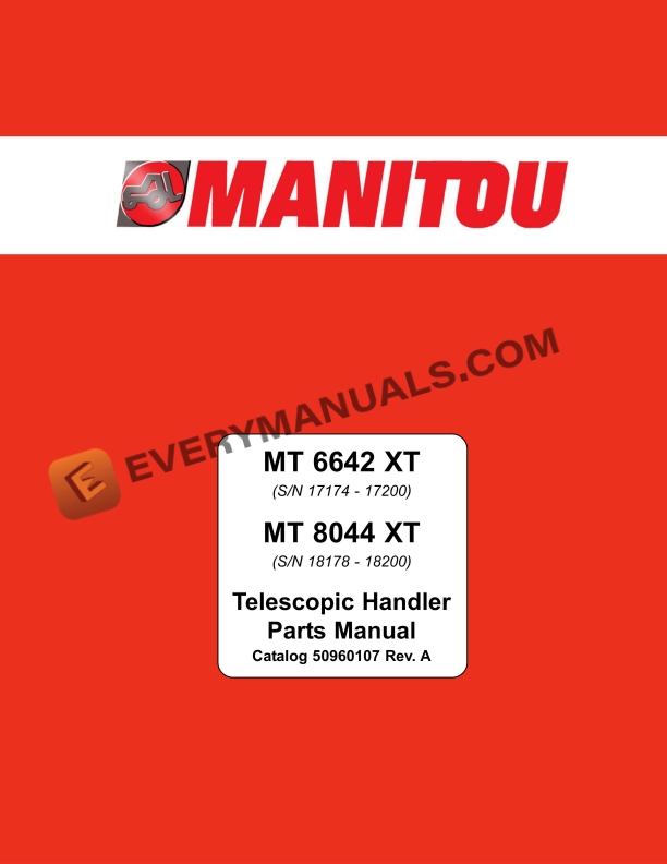 manitou mt 6642 xt mt 8044 xt parts manual 50960107a 1