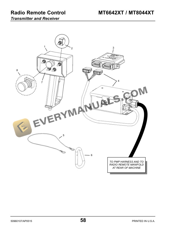 Manitou MT 6642 XT, MT 8044 XT Parts Manual 50960107A-2