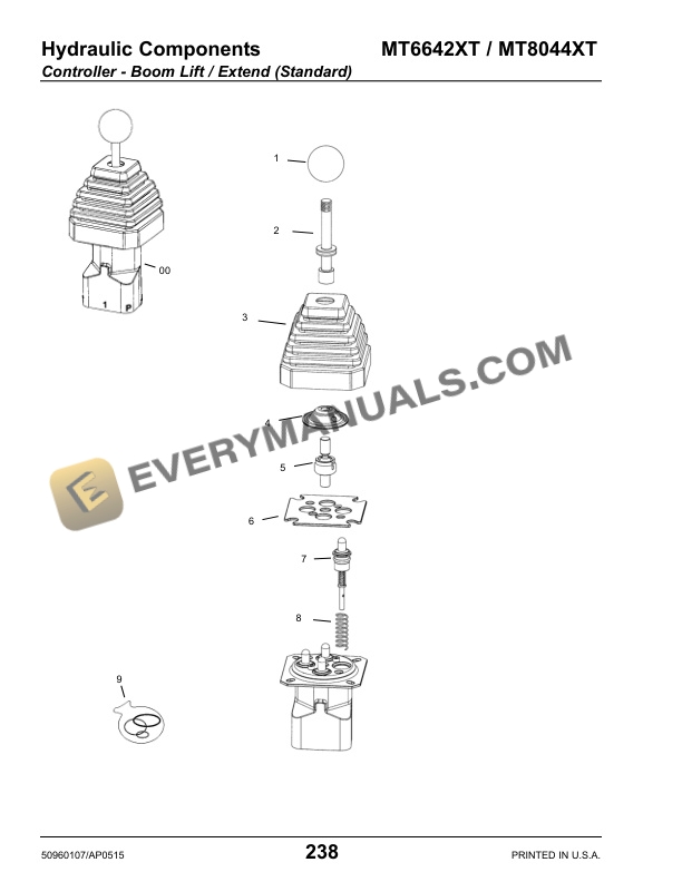 Manitou MT 6642 XT, MT 8044 XT Parts Manual 50960107A-5