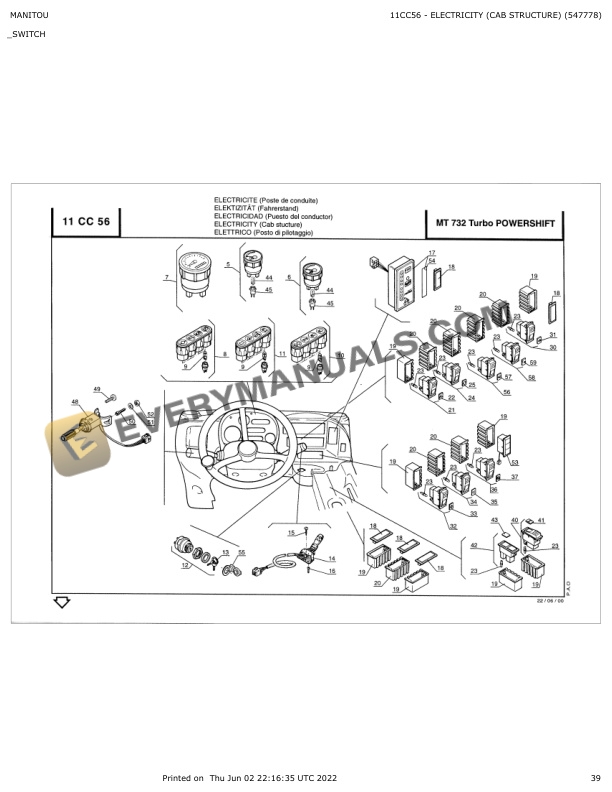 manitou mt 732 turbo powershift parts manual 547778 2