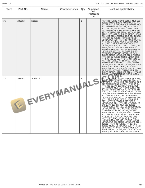 Manitou MT 835-120 LS Parts Manual 547638 5 Manitou MT 835-120 LS Parts Manual 547638 - Image 3