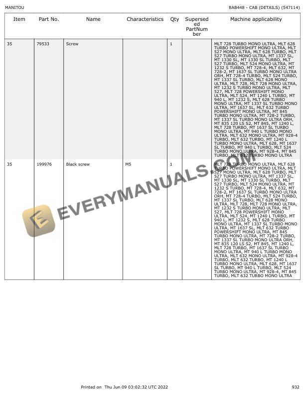 Manitou MT 835-120 LS Parts Manual 547638 7 Manitou MT 835-120 LS Parts Manual 547638 - Image 5