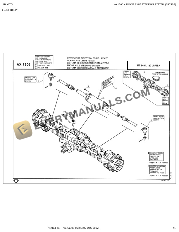 Manitou MT 940 L 120 LS USA Parts Manual 547805 4 Manitou MT 940 L 120 LS USA Parts Manual 547805 - Image 2