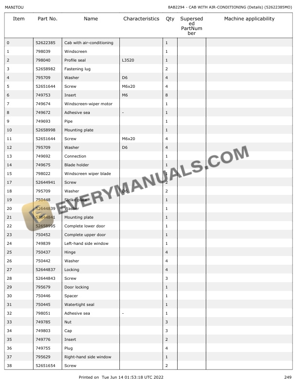 Manitou MT-X 1033 ST 100P MINING ST3A S1 Parts Manual 647859 7 Manitou MT-X 1033 ST 100P MINING ST3A S1 Parts Manual 647859 - Image 5