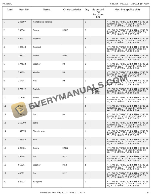 Manitou MT-X 1440 SLT S4-E3 Parts Manual 647209 4 Manitou MT-X 1440 SLT S4-E3 Parts Manual 647209 - Image 2