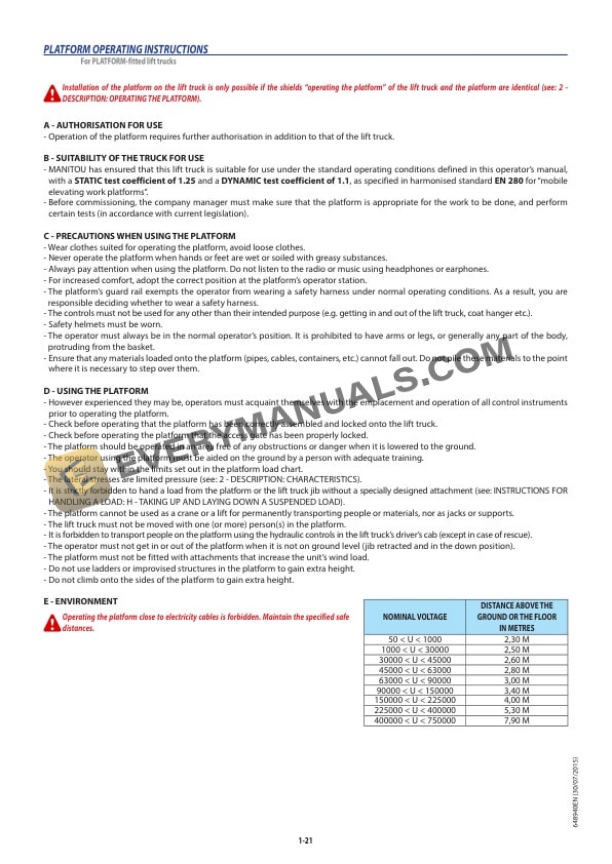 Manitou MT-X 1740 E3 Operator Manual 648940EN-2