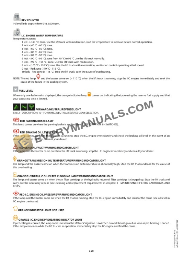 Manitou MT-X 625 Series 2-E3, MT-X 625 Comfort Series 2-E3 Operator Manual 647421EN-3