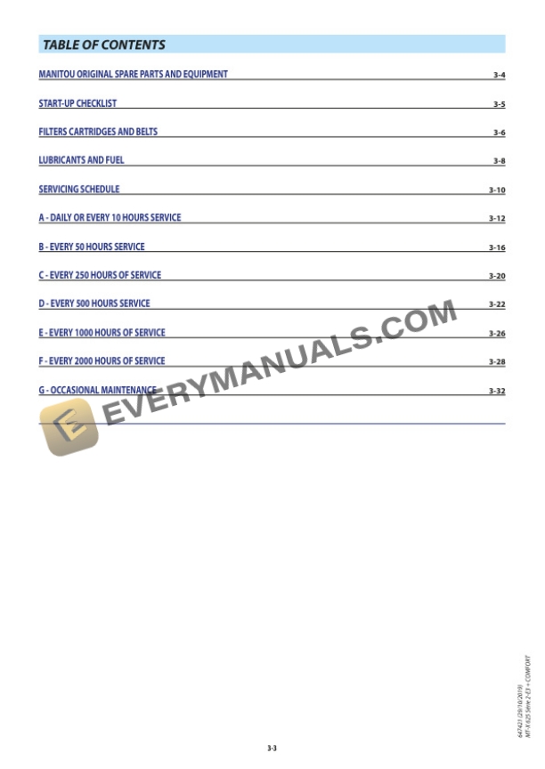 Manitou MT-X 625 Series 2-E3, MT-X 625 Comfort Series 2-E3 Operator Manual 647421EN-4