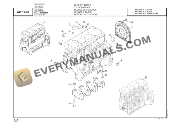 Manitou MT1435 SL Series 3-E2, MT1440 SL Series 3-E2, MT1435 SL Turbo Series 3-E2, MT1440 SL Turbo Series 3 Parts Manual CD547914-5