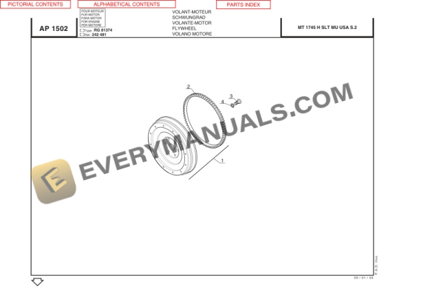 Manitou MT1745HSL Turbo Mono-Ultra Series 2-E2 Parts Manual 547869-5