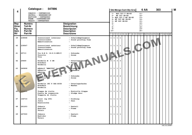 Manitou MT523 Series B-E2, MLT523T Mono-Ultra Series B-E2 Parts Manual 547896P-2