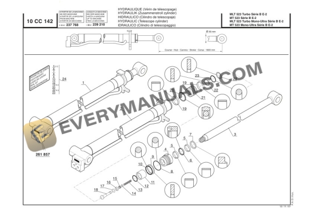 Manitou MT523 Series B-E2, MLT523T Mono-Ultra Series B-E2 Parts Manual 547896P-4