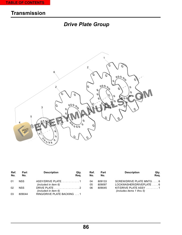 Manitou MT6642T, MT6642XT, MT8044XT Parts Manual 805931-3