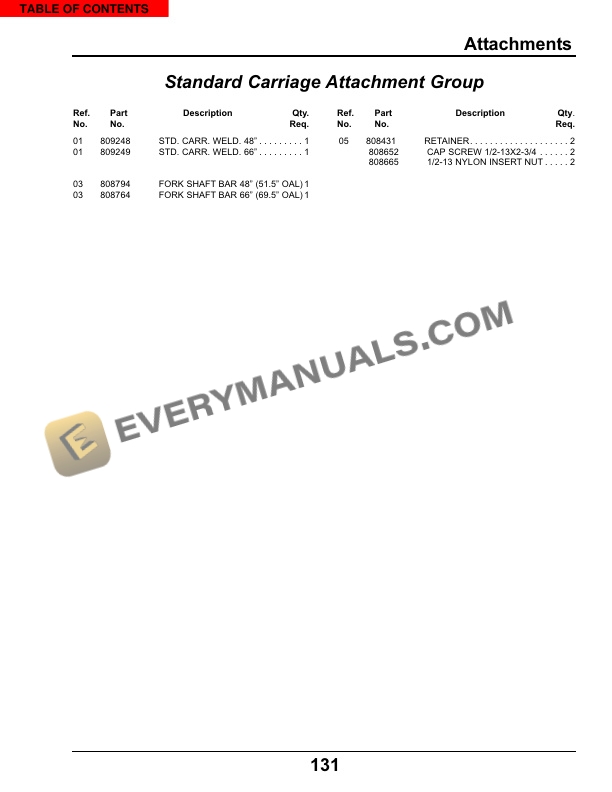 Manitou MT6642T, MT6642XT, MT8044XT Parts Manual 805931-4