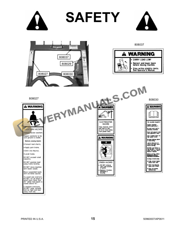 Manitou MT8044XT, MT6642XT Telescopic Handler Service Manual 50960007 Revision A-2
