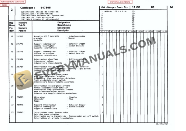 Manitou MT940L-TW(120)LS Series 2 Parts Manual 547805P-4
