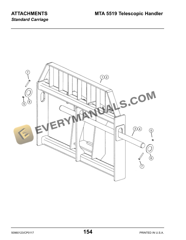 Manitou MTA 5519 Telescopic Handler Parts Manual 50960123C-5