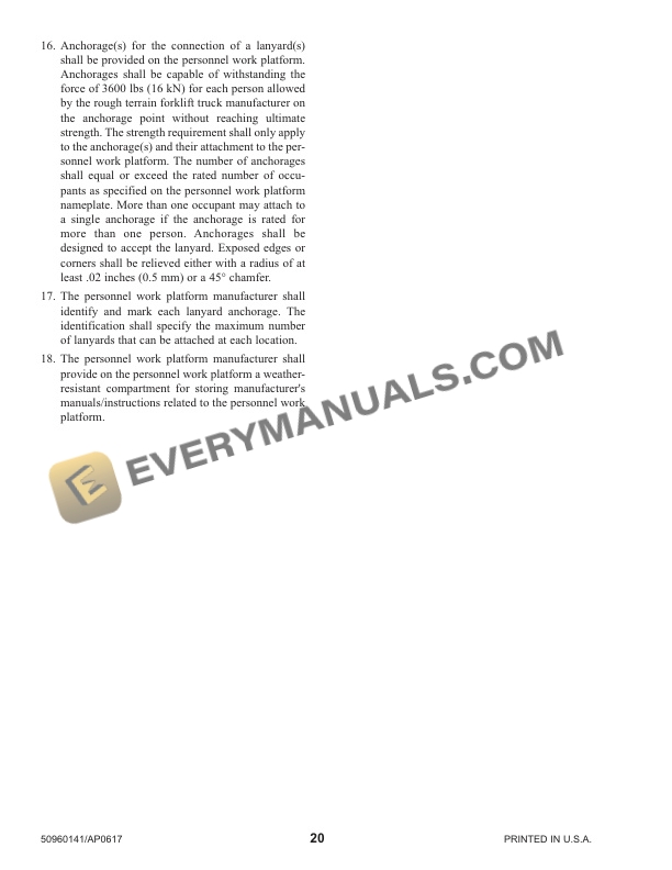 Manitou MTA 6034 Series III Telescopic Handler Operator Manual 50960141 Revision A 4 Manitou MTA 6034 Series III Telescopic Handler Operator Manual 50960141 Revision A-2